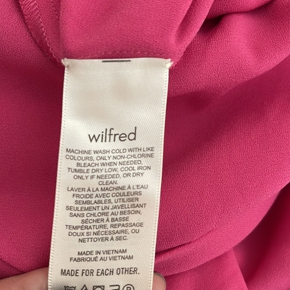 Aritzia Wilfred Melodie Faux Wrap Wide Leg Jumpsuit Hot Pink Size Medium - Picture 8 of 9